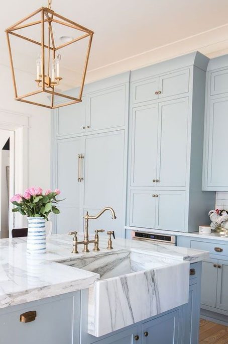 blue cabinet 3 454x684 - طراحی کابینت آشپزخانه